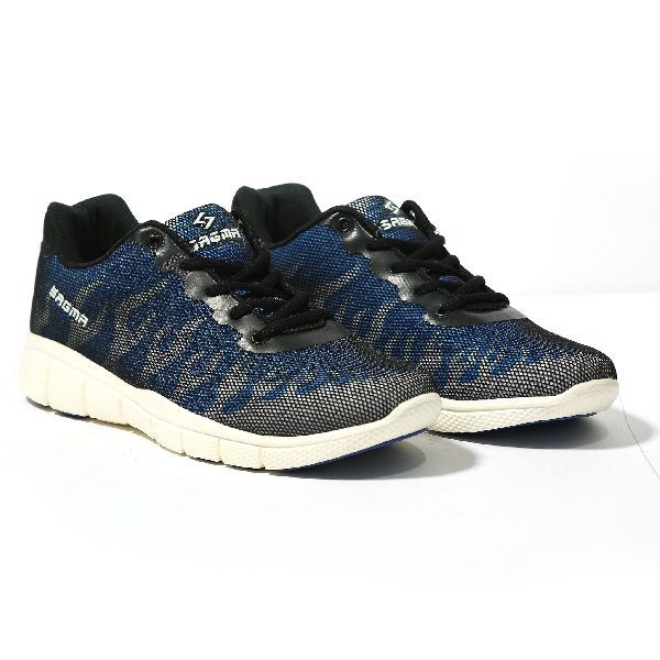 Sagma Mens White Blue Breathable Shoes 02
