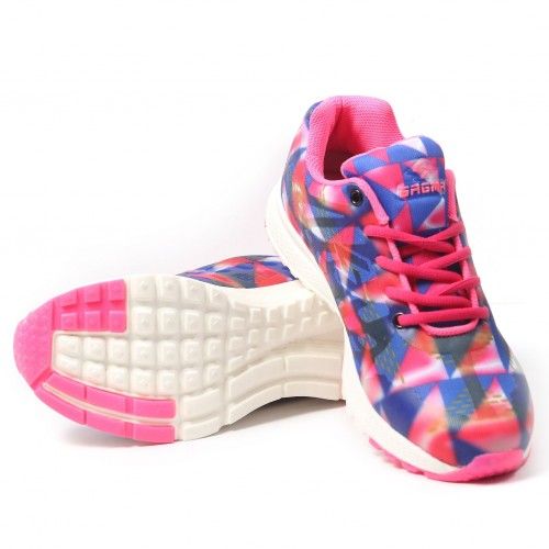 Sagma Womens Blue Pink Breathable Shoes 01