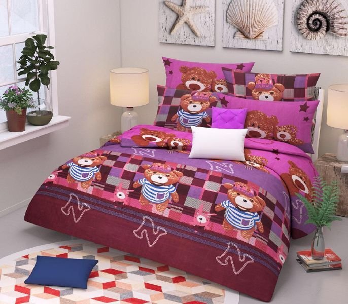 Cartoon Printed Poly Cotton Bed Sheets