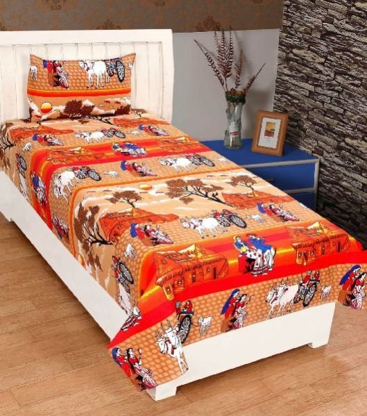 Cotton Village Printed Single Bed Sheet