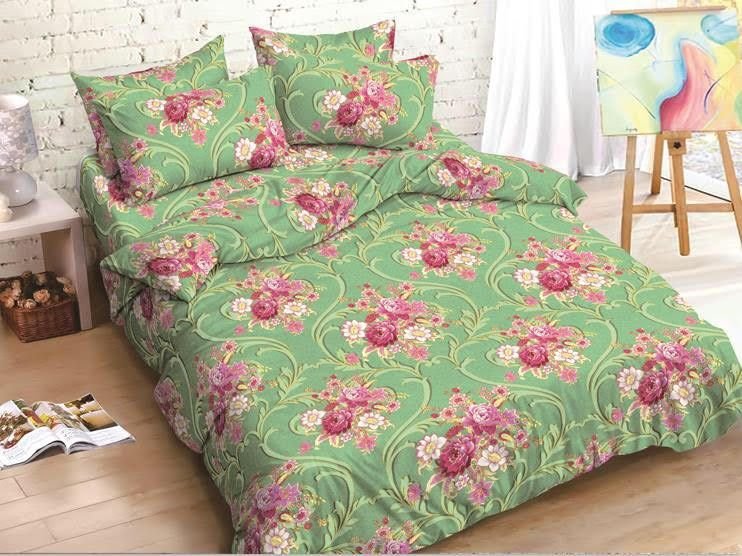 Green Designer Cotton Bed Sheets