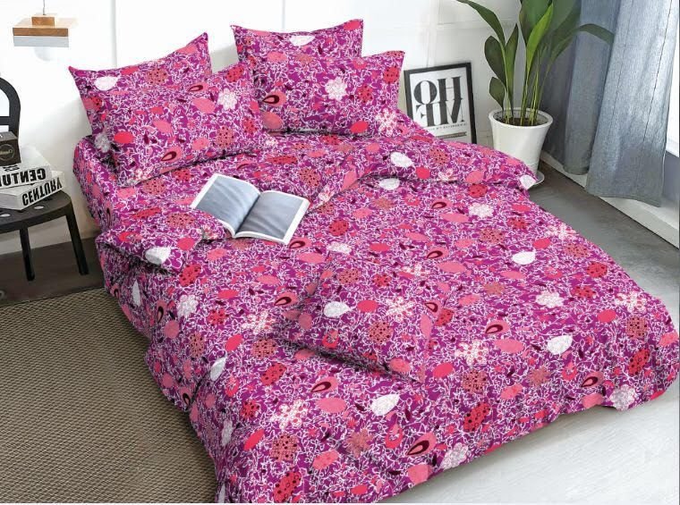 Purple Designer Cotton Bed Sheets