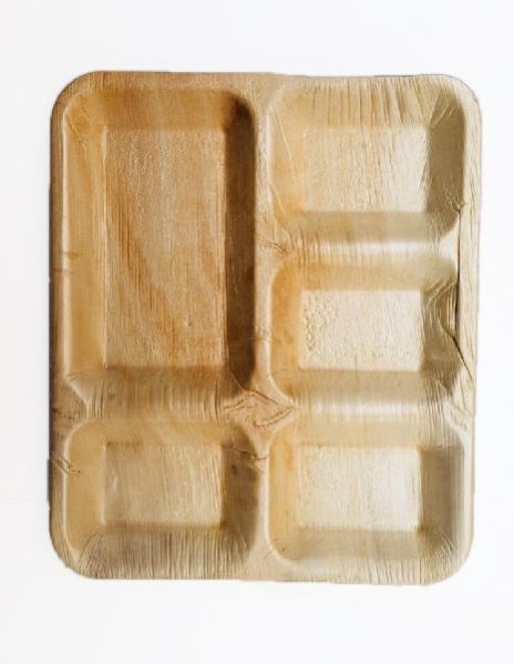 5 Partition Areca Leaf Square Plate