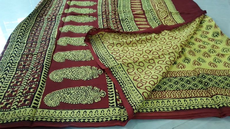 Georgette Bagh Printed Saree 02