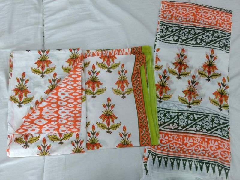 Jaipuri Cotton Unstitched Suit 42