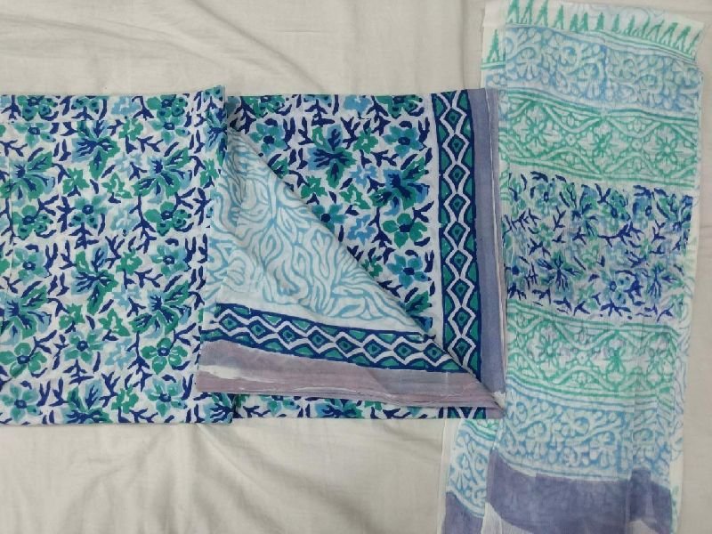 Jaipuri Cotton Unstitched Suit 44