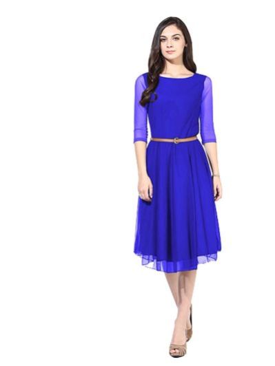 D-29 Moonlight Light Blue Western Dress 01