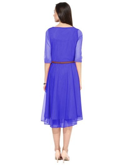 D-29 Moonlight Light Blue Western Dress 03