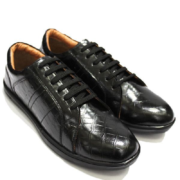 Faux Leather Croco Scaled Sneakers 01