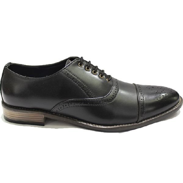 Faux Leather Oxford Black Brogue Shoes 02