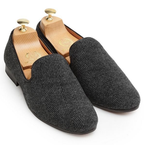 Faux Leather Dark Grey Slip Ons 01