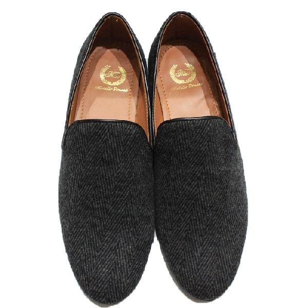 Faux Leather Dark Grey Slip Ons 03