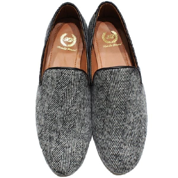 Faux Leather Light Grey Slip Ons 03