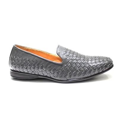 Dark Grey Woven Moccasins 02