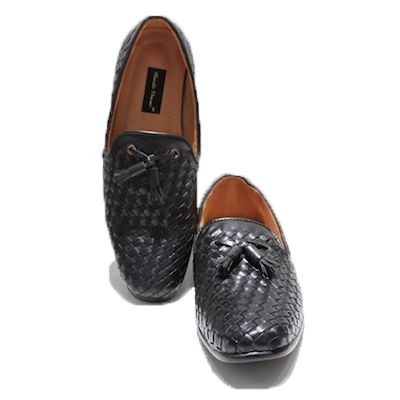 Tassel Black Woven Moccasins 02