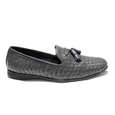 Tassel Grey Woven Moccasins 02