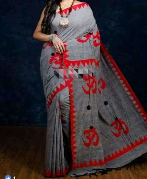 Om Applique Work Sarees