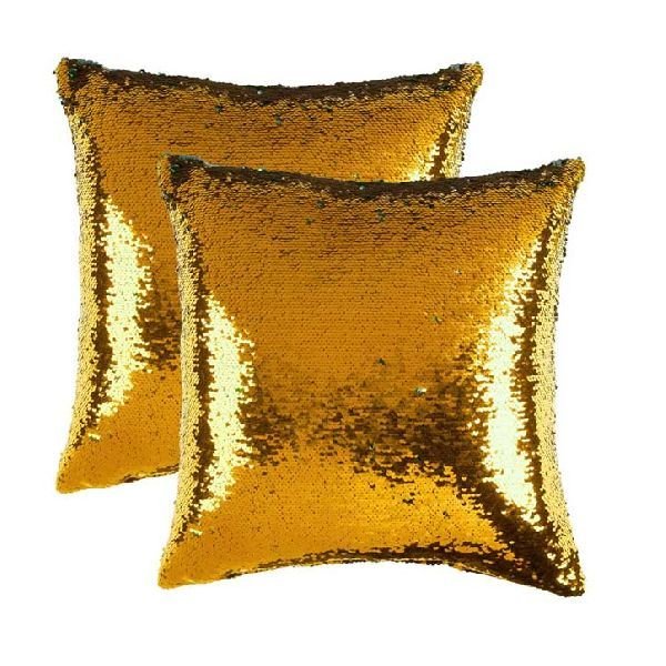 Gold & Silver Sequin Cushion Cover With Filler 03