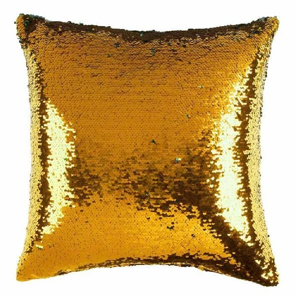 Gold & Silver Sequin Cushion Cover With Filler 05