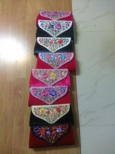 Embroidered Velvet Clutch 01