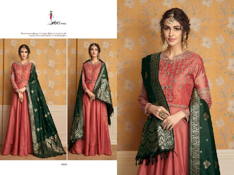D No. 1024 Tussar Satin Gown