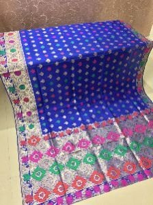 Light Blue Banarasi Silk Meenakari Sarees 02