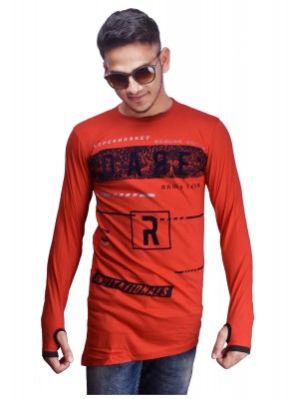 Round Neck Full Sleeve Thumb Hole With Stylish Bottom T-Shirt 03