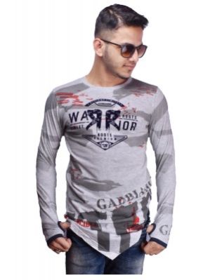 Round Neck Full Sleeve Thumb Hole With Stylish Bottom T-Shirt 07