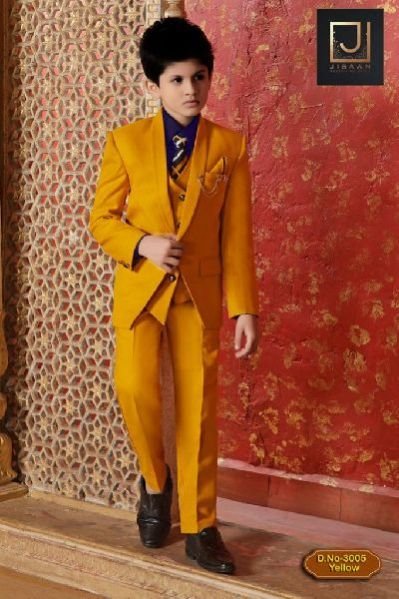 DN- 3005 Yellow - Boys Coat Pant