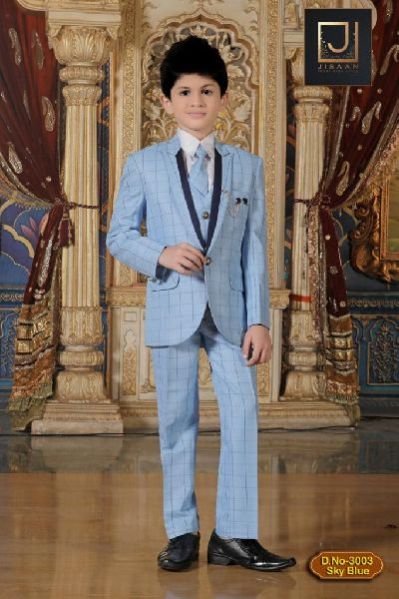 DN- 3003 Sky Blue- Boys Coat Pant