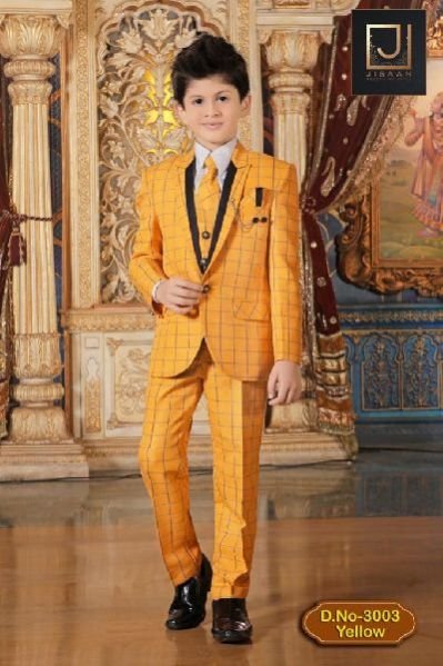 DN-3003 Yellow - Boys Coat Pant