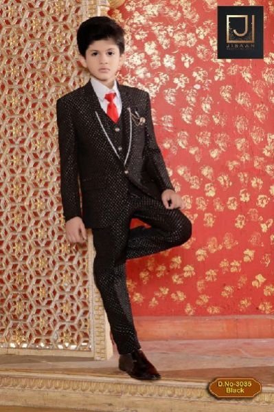 DN- 3035 Black- Boys Coat Pant