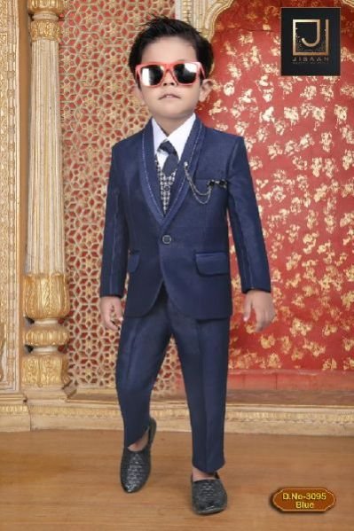 DN- 3095 Blue- Boys Coat Pant