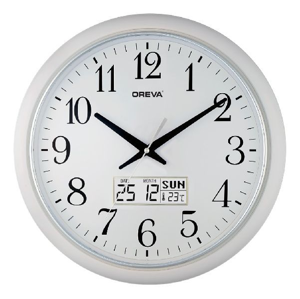 AQ 5457 SS LCD Premium Analog Clock
