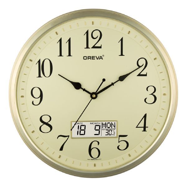AQ 5467 SS LCD Premium Analog Clock