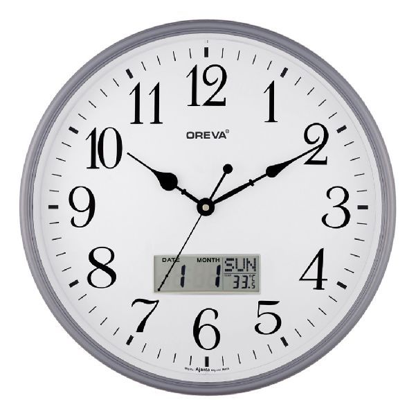 AQ 5557 SS LCD Premium Analog Clock
