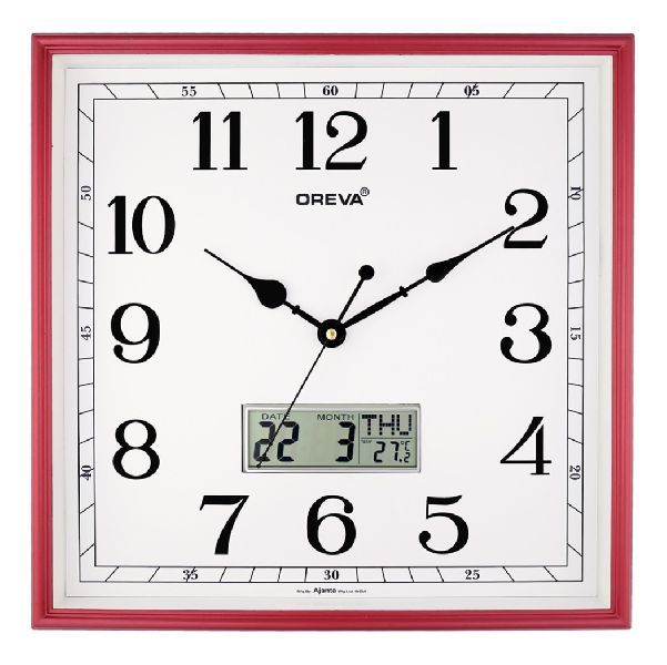 AQ 5647 SS LCD Premium Analog Clock
