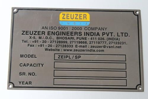 Stainless Steel Etched Nameplate 04