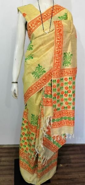 Printed Khadi Cotton Mekhela Saree 05