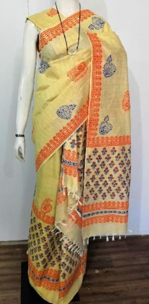 Printed Khadi Cotton Mekhela Saree 14