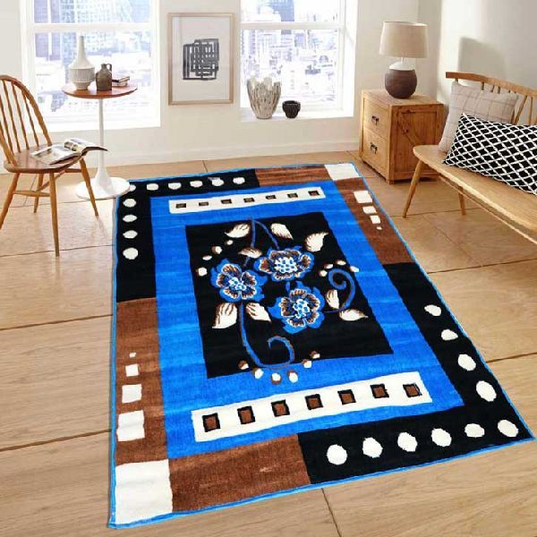 Blue & Brown Viscose Traditional Carpet 01