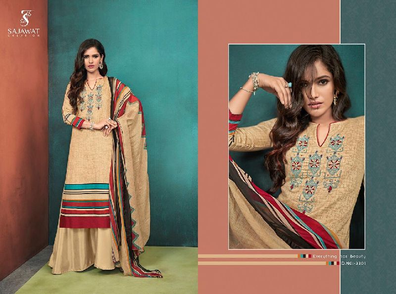 3301 Heavy Pashmina Palazzo Suit