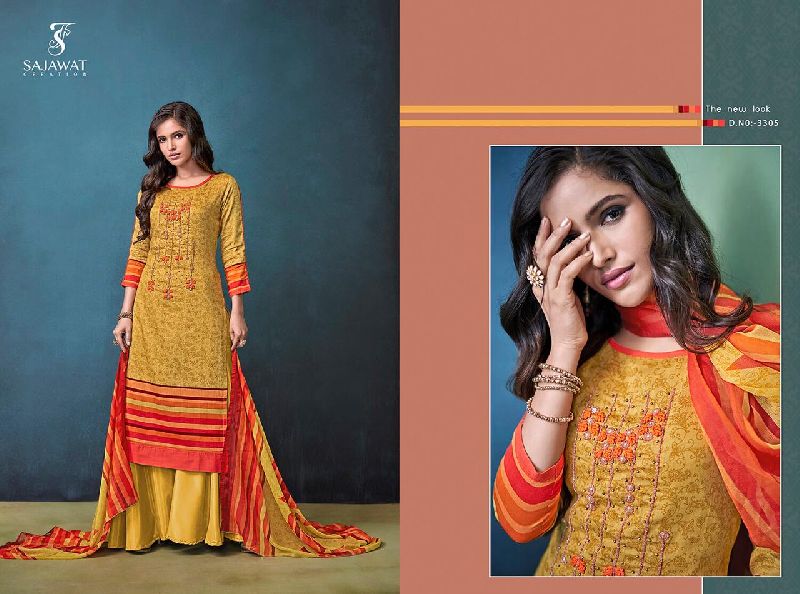 3305 Heavy Pashmina Palazzo Suit