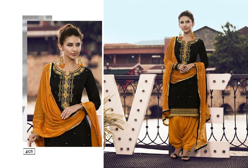 4108 Cotton Embroidered Patiala Suit