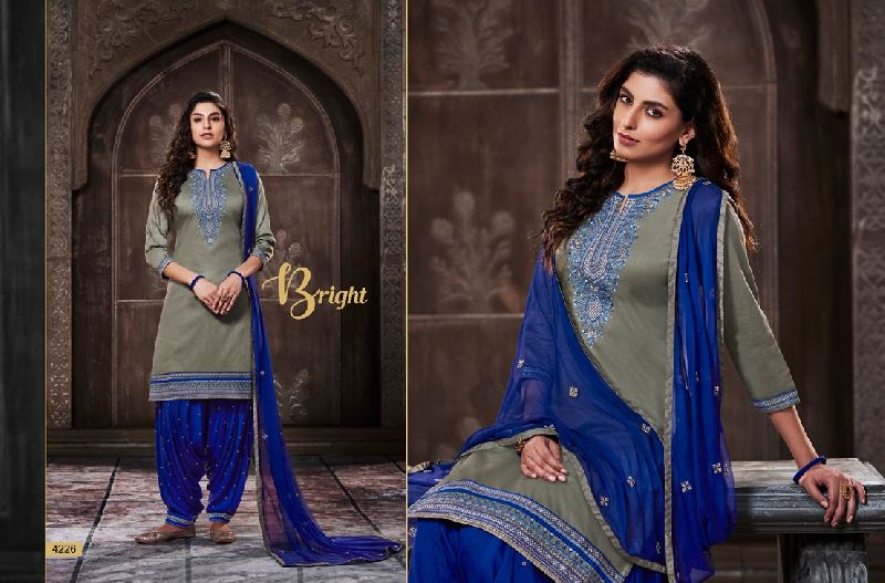 4226 Cotton Embroidered Patiala Suit