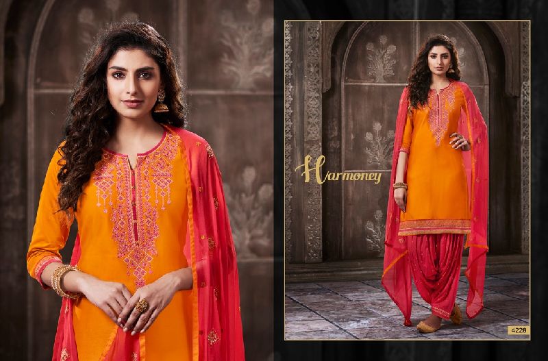 4228 Cotton Embroidered Patiala Suit