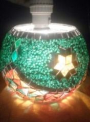 JSE-134 Glass T-Light Mosaic Hanging Lamp