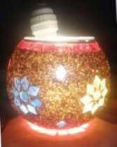 JSE-142 Glass T-Light Mosaic Hanging Lamp