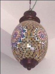 JSE-191 Glass T-Light Mosaic Hanging Lamp