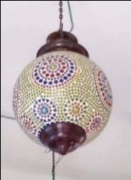 JSE-193 Glass T-Light Mosaic Hanging Lamp